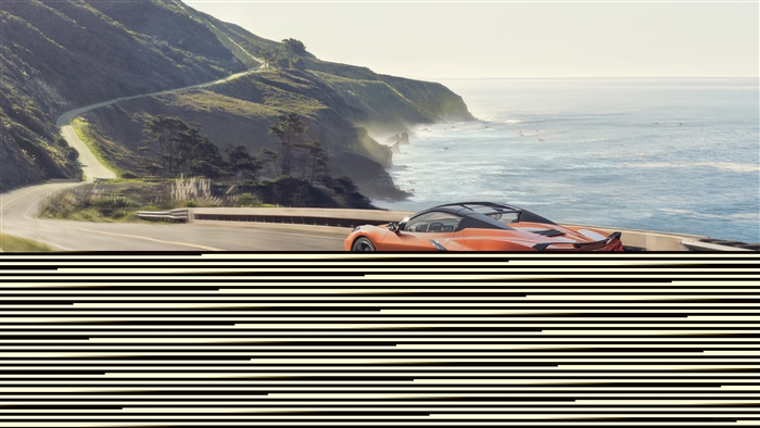 Orange Chevrolet Corvette C8 Convertible on Coastal Road 4K