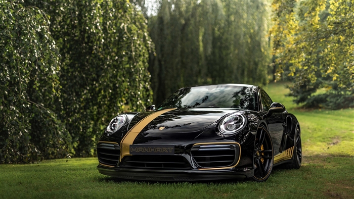 Black Porsche Manhart TR 700 2019 4K