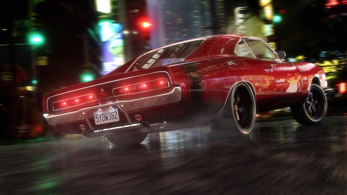 Red Vintage Dodge Charger 4K
