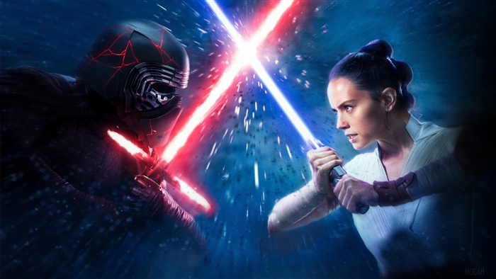 Kylo Ren and Rey from Star Wars The Rise Of Skywalker 4K