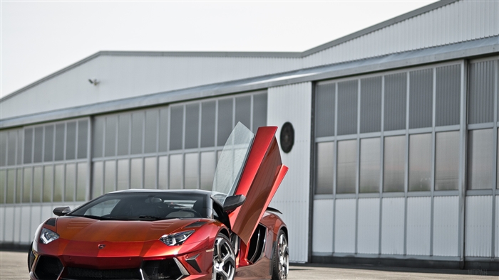 Red Lamborghini Aventador 2019