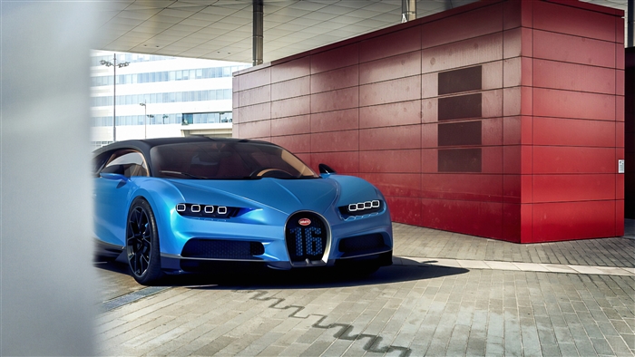 Blue Bugatti Chiron 4K