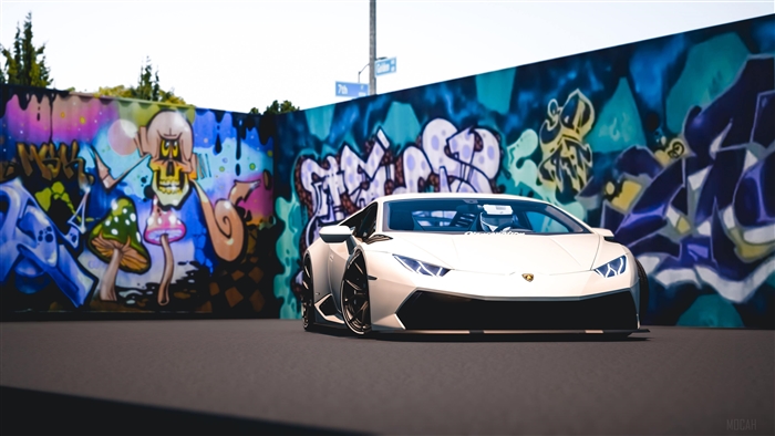 Vorsteiner Lamborghini Huracan with Graffiti Wall 4K