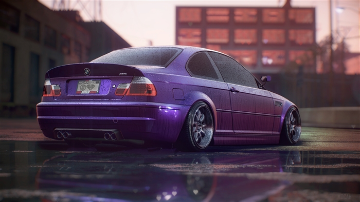 Purple BMW M3 E46 4K