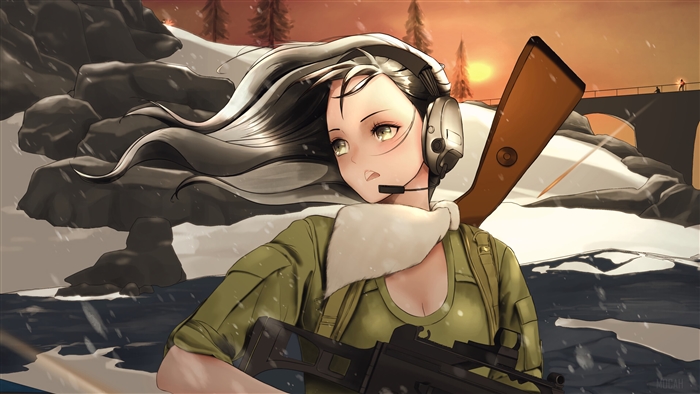 Girl with rifle on Vikendi 4K