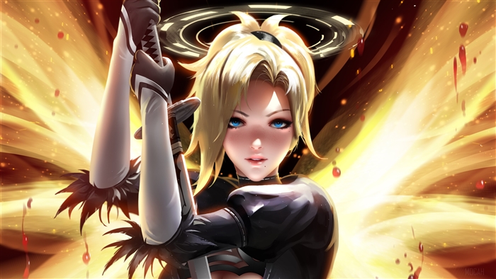 Mercy from Overwatch fantasy art 4K