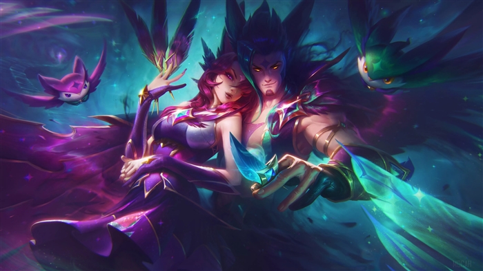 Star Guardian Xayah and Rakan from League of Legends 4K