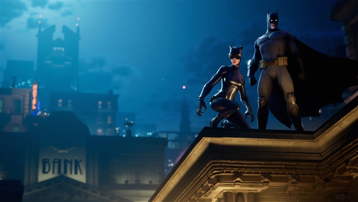 Batman and Catwoman from Fortnite 4K