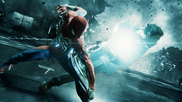 Spider-Man from Spider-Man PS4 fighting an opponent