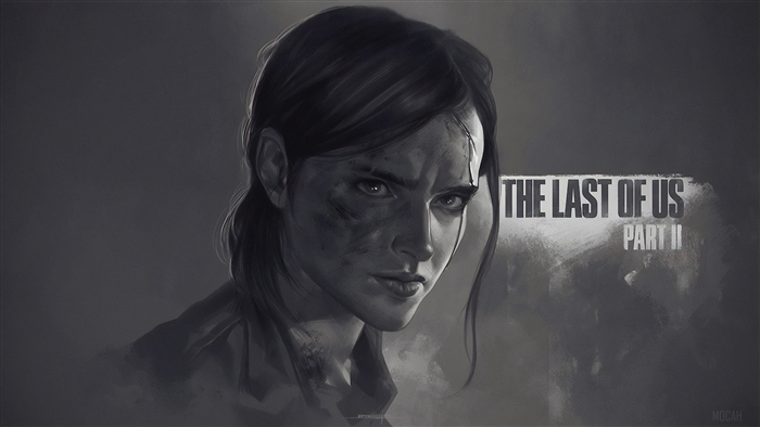 Ellie from The Last of Us Part II Monochrome 4K