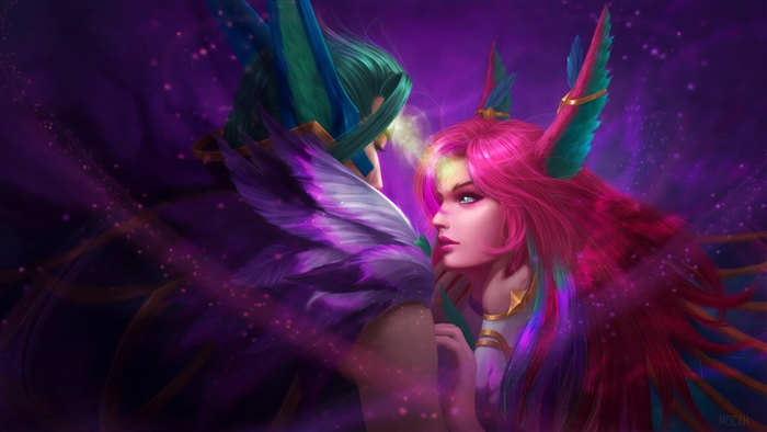 Star Guardian Xayah and Rakan from League of Legends 4K