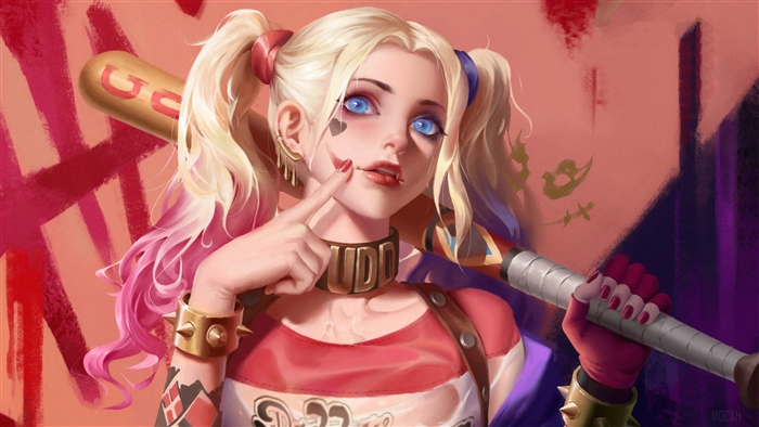 Harley Quinn with baseball bat 4K