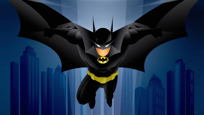 Batman flying over a city 4K