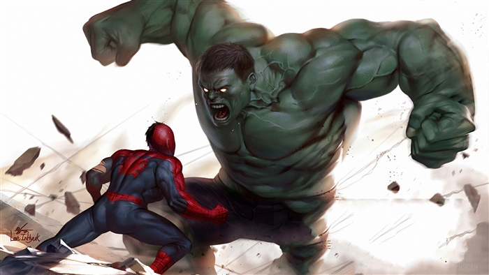 Hulk vs. Spider-Man Art 4K