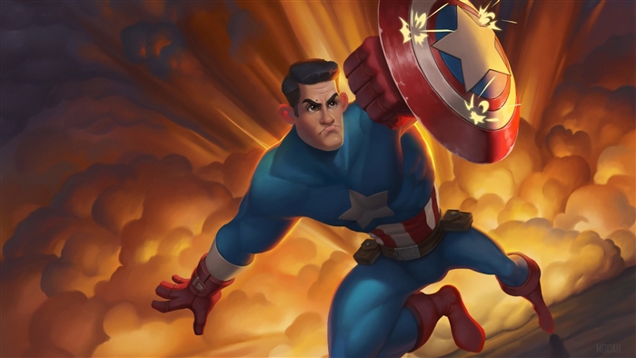 Captain America with Shield Art 4K
