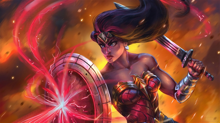 Wonder Woman with Sword and Shield 4K