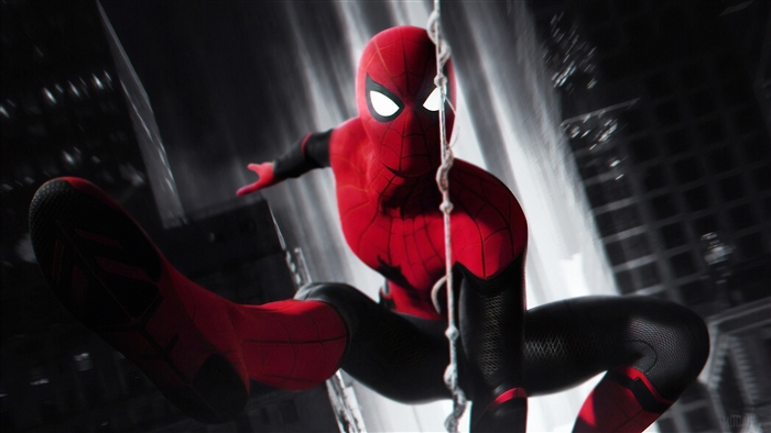 Spider-Man in a monochrome city 4K