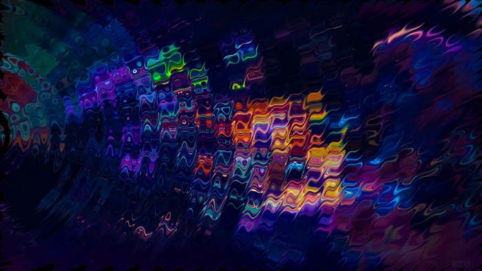 Abstract waves of colorful light