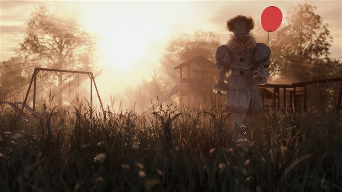Pennywise the Dancing Clown with Red Balloon 4K