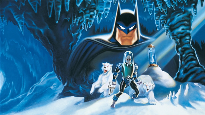 Batman and Mr. Freeze in an Ice Cave