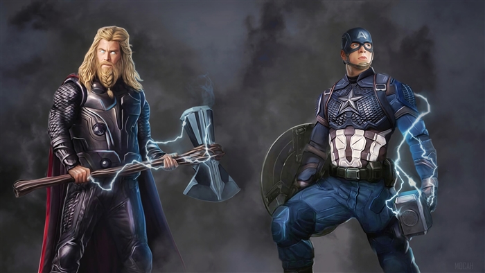 Captain America and Thor from Avengers 4K