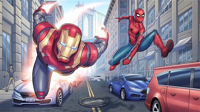 Iron Man and Spider-Man in New York City 4K