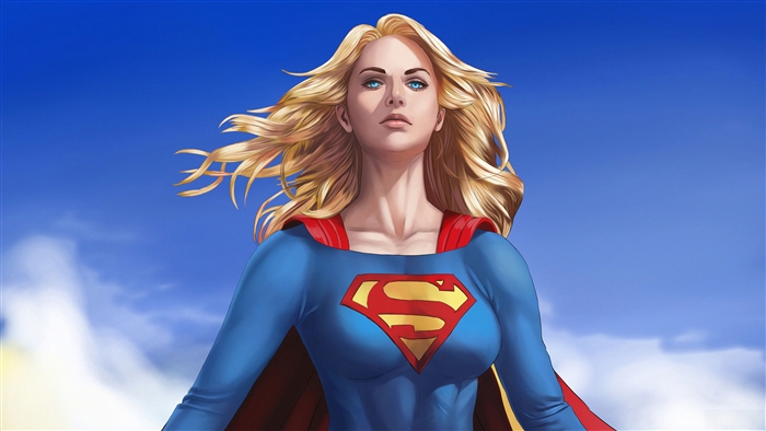 Supergirl Flying in the Sky 4K