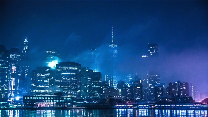 New York City Skyline at Night 4K
