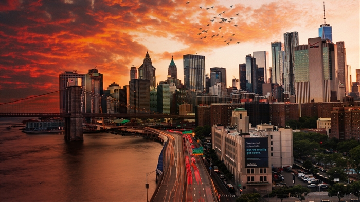 Sunset Over Manhattan Bridge