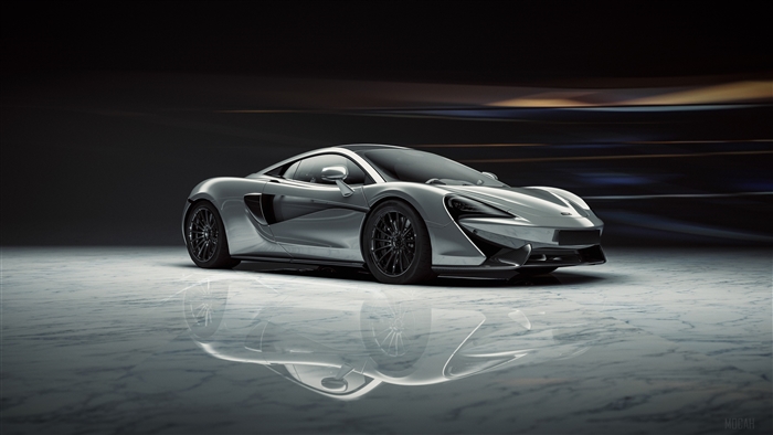 Silver McLaren sports car 4K