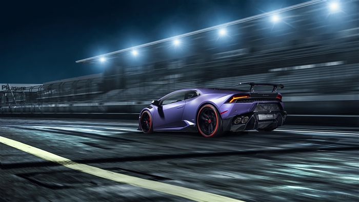 Purple Lamborghini Huracan on Race Track 4K