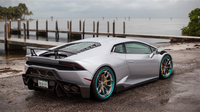 Grey Lamborghini Huracan 2019 4K