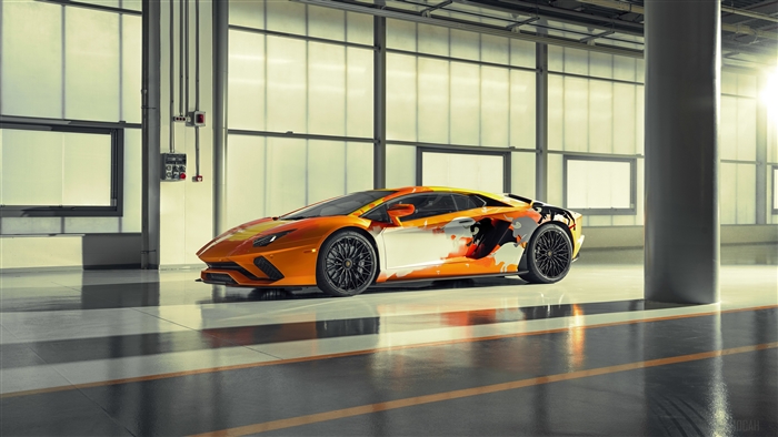 2019 Lamborghini Aventador S in a warehouse