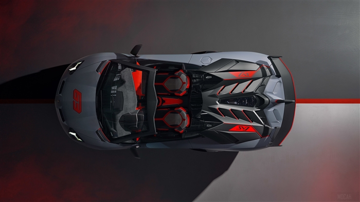 2020 Lamborghini Aventador SVJ 63 Roadster Top View 4K