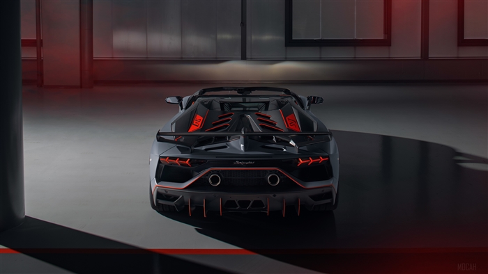 Lamborghini Aventador SVJ 63 Roadster Rear View 4K