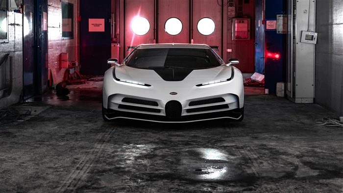 White Bugatti Centodieci in a garage 4K