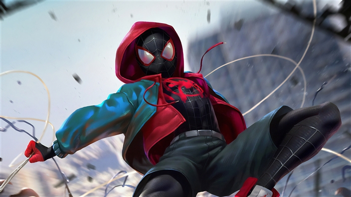 Spider-Man Miles Morales Action Pose 4K