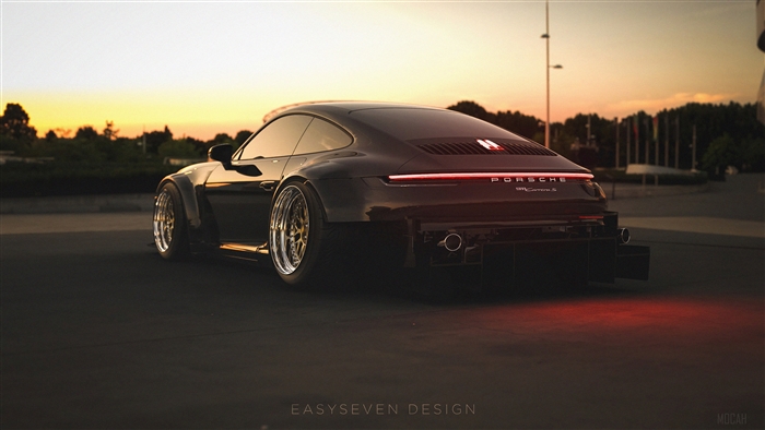 Black Porsche 911 992 Carrera S 4K