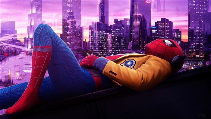Spiderman Relaxing with Music at Sunset 4K