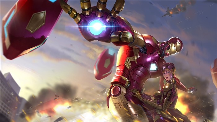 Iron Man and Pepper Potts in battle 4K