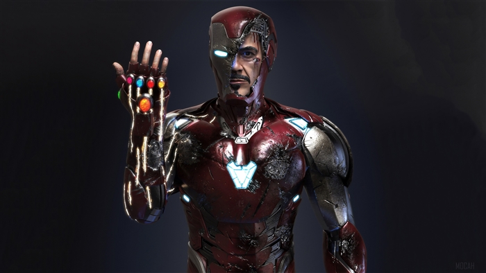 Iron Man with Infinity Gauntlet Art 4K