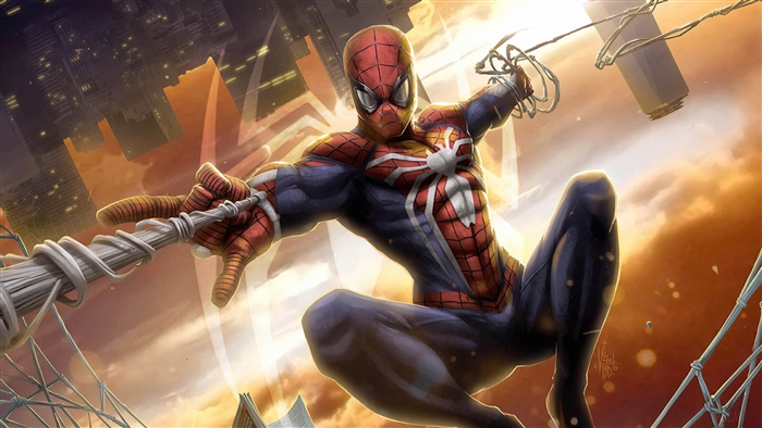 Spider-Man swinging through New York City 4K