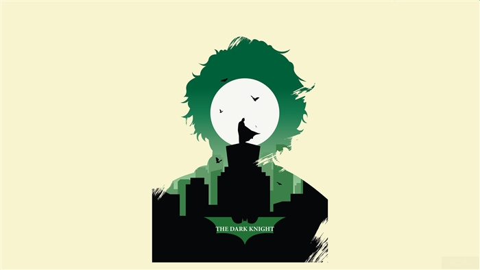 Joker silhouette with Batman from The Dark Knight 4K