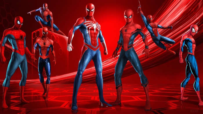Spider-Man characters from different universes in 4K