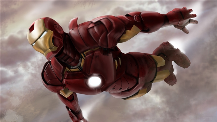 Iron Man flying in the sky 4K