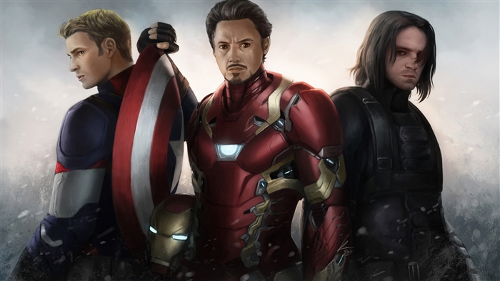 Iron Man, Captain America, and Winter Soldier 4K
