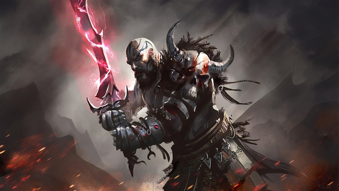 Kratos from God of War holding a glowing sword
