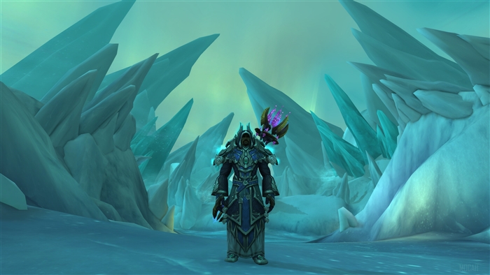 World of Warcraft character in icy landscape 4K