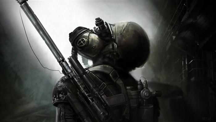 Soldier with rifle from Metro Last Light 4K