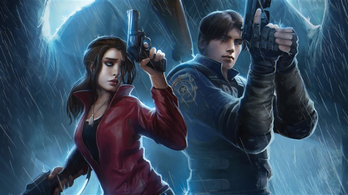 Claire Redfield and Leon S. Kennedy from Resident Evil 4K